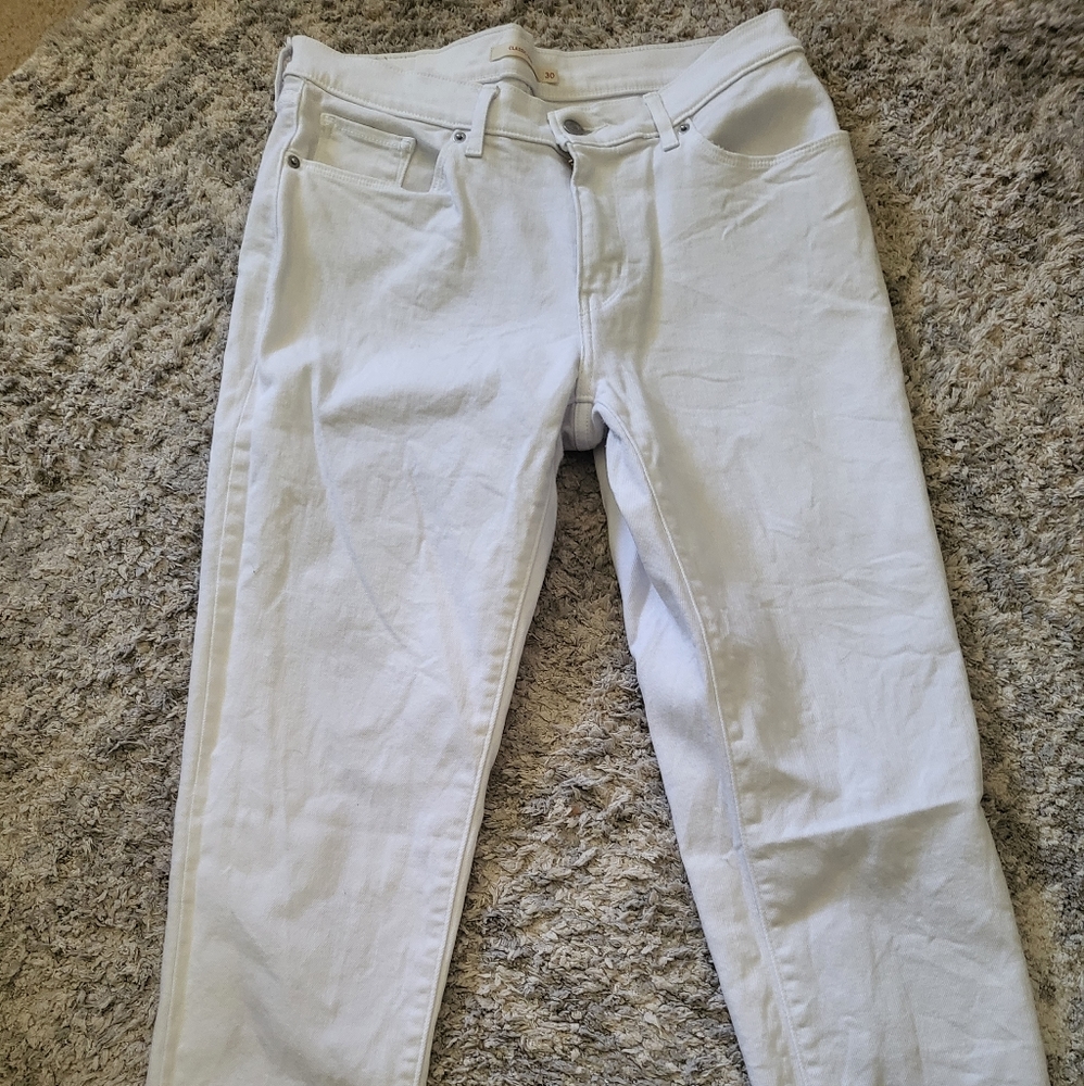 Levi Strauss Crop White Jeans